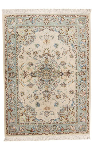 Täbriz - 50 Raj Teppich 100x150cm - Perserteppich - beige