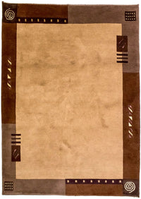 Nepal Teppich 148x191cm - Wollteppich - braun – product image