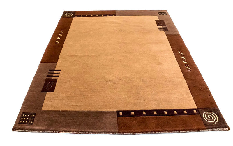 Nepal Teppich 148x191cm - Wollteppich - braun