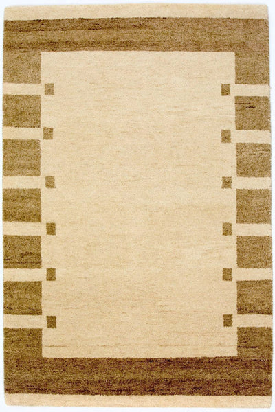 Gabbeh Teppich Indus 122x185cm - Wollteppich - beige
