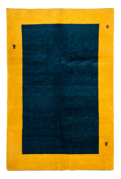 Gabbeh Teppich Indus 194x290cm - Wollteppich - dunkelblau