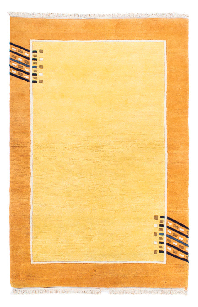 Nepal Teppich 120x180cm - Wollteppich - gold