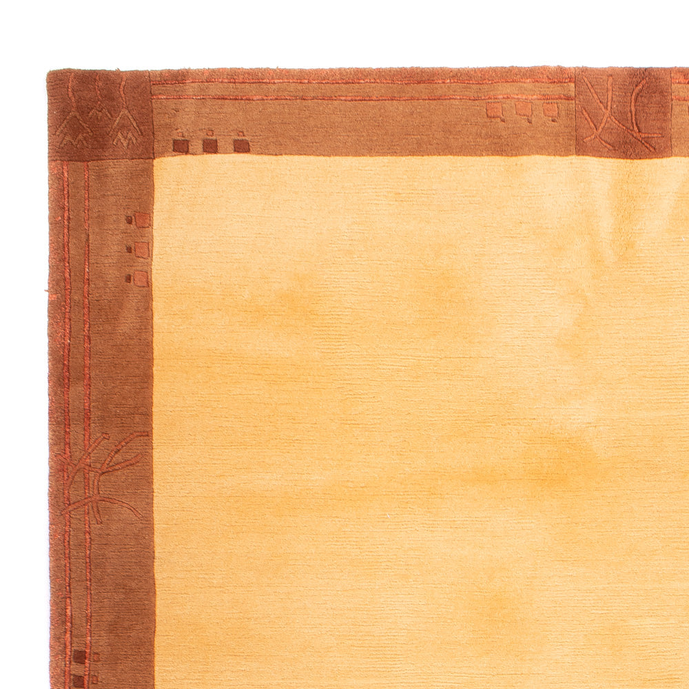 Nepal Teppich 173x243cm - Wollteppich - gold