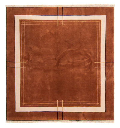 Nepal Teppich 250x250cm - Wollteppich - braun