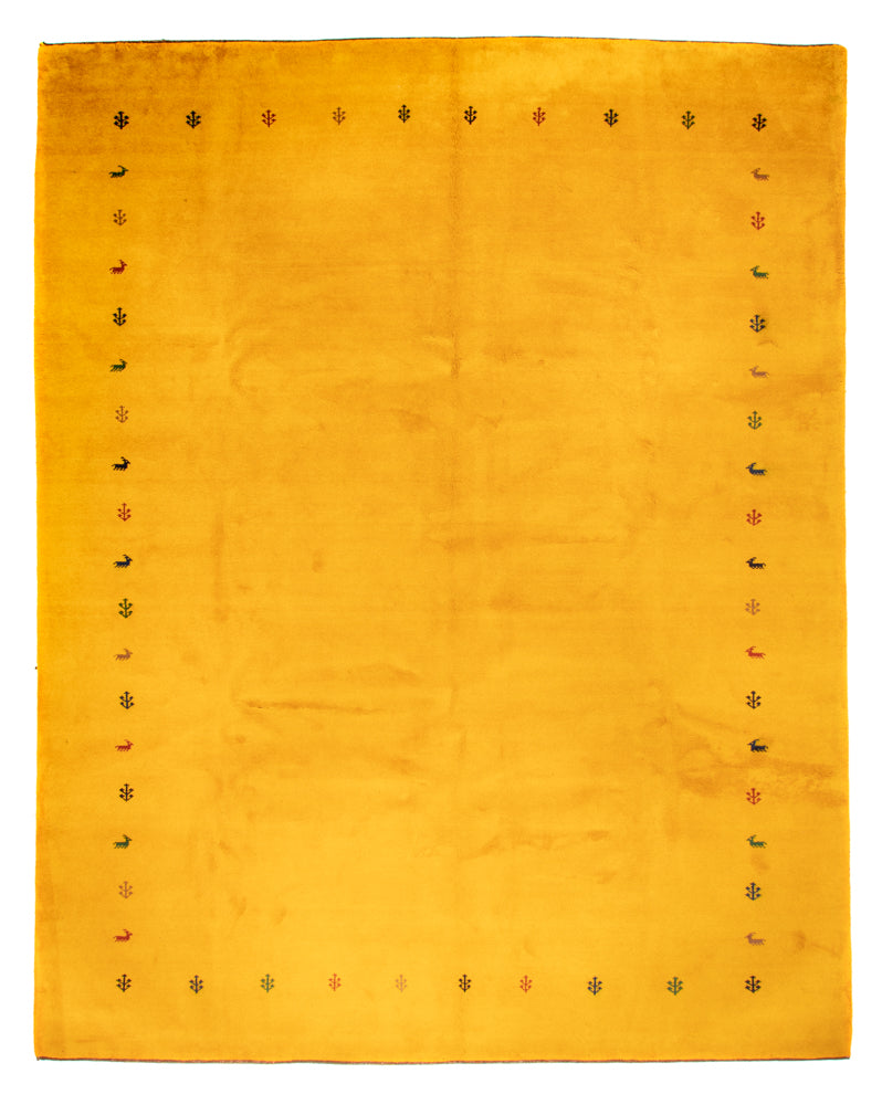Gabbeh Teppich Indus 299x388cm - Wollteppich - gelb