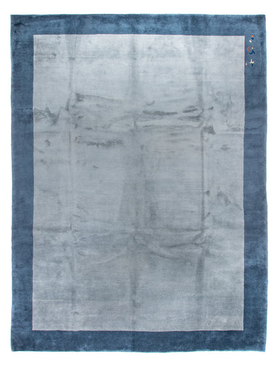 Nepal Teppich 301x405cm - Wollteppich - blau