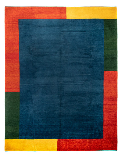 Gabbeh Teppich Indus 297x387cm - Wollteppich - blau