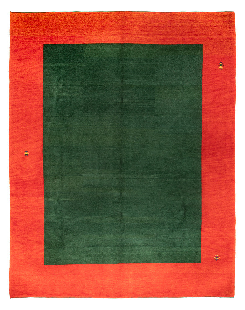 Gabbeh Teppich Indus 310x395cm - Wollteppich - grün