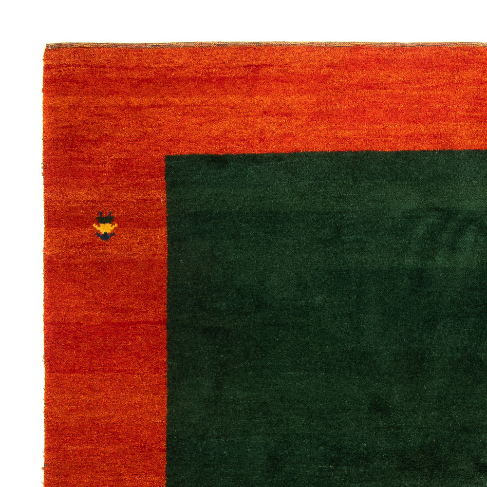 Gabbeh Teppich Indus 247x250cm - Wollteppich - grün