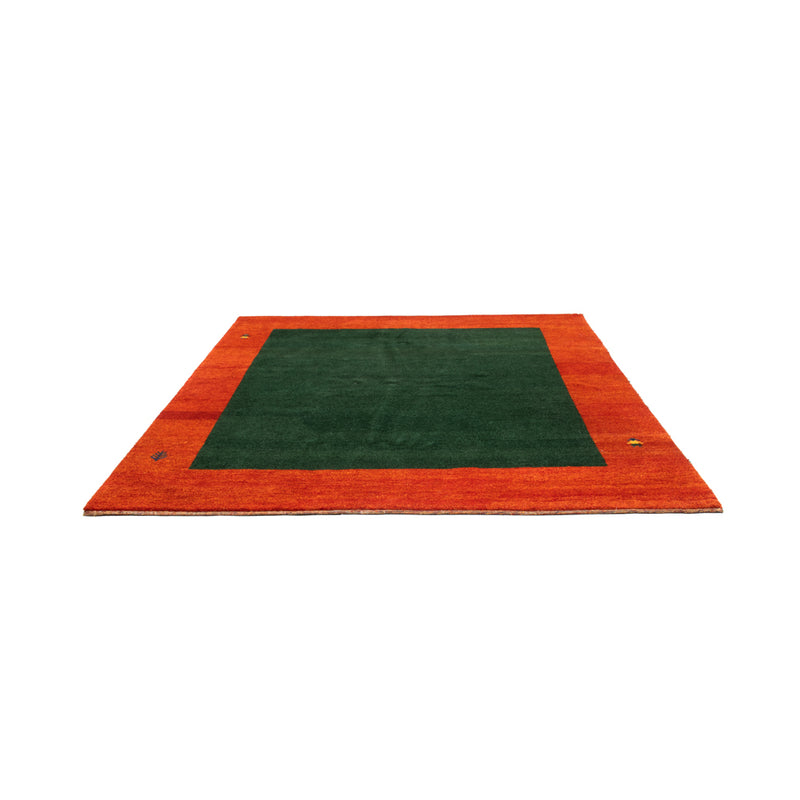 Gabbeh Teppich Indus 247x250cm - Wollteppich - grün