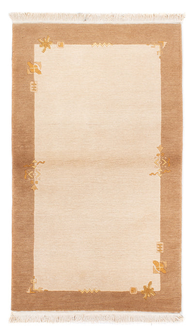 Nepal Teppich 91x157cm - Wollteppich - beige