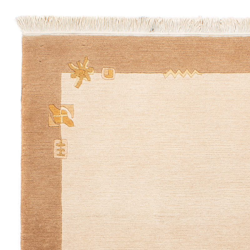 Nepal Teppich 91x157cm - Wollteppich - beige