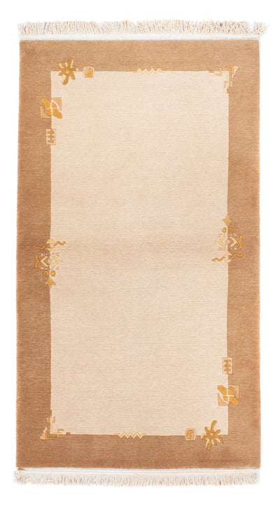 Nepal Teppich 94x162cm - Wollteppich - beige