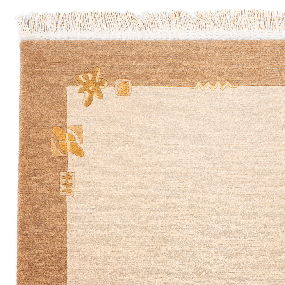 Nepal Teppich 94x162cm - Wollteppich - beige