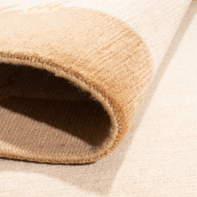 Nepal Teppich 94x162cm - Wollteppich - beige
