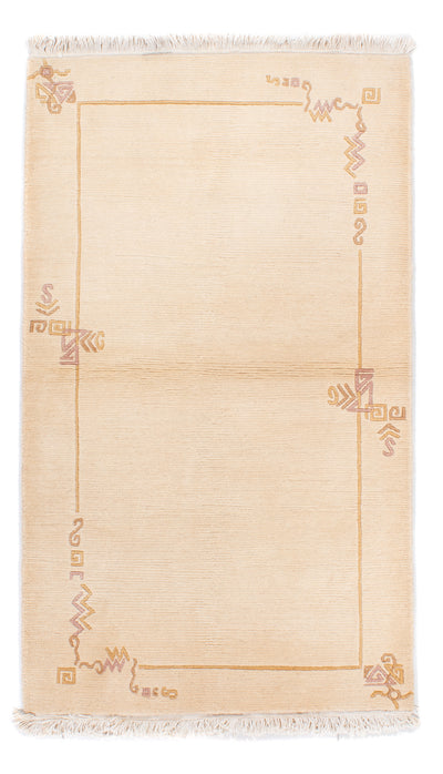 Nepal Teppich 91x159cm - Wollteppich - beige