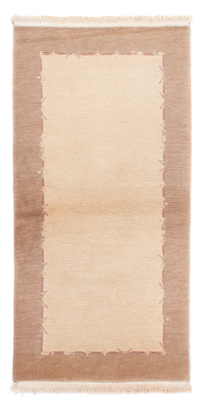 Nepal Teppich 89x175cm - Wollteppich - beige