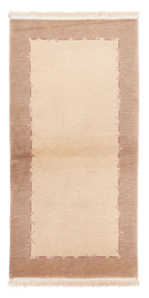 Nepal Teppich 89x175cm - Wollteppich - beige