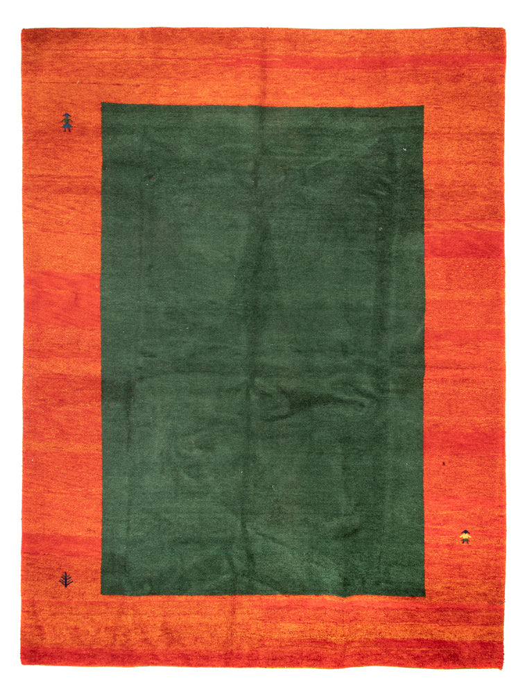 Gabbeh Teppich Indus 289x390cm - Wollteppich - grün