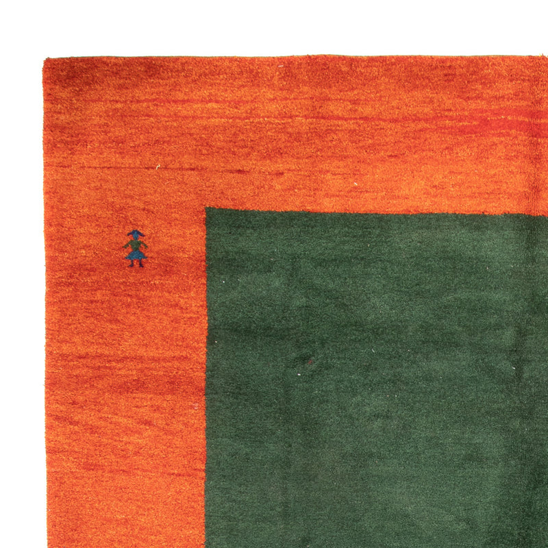 Gabbeh Teppich Indus 289x390cm - Wollteppich - grün