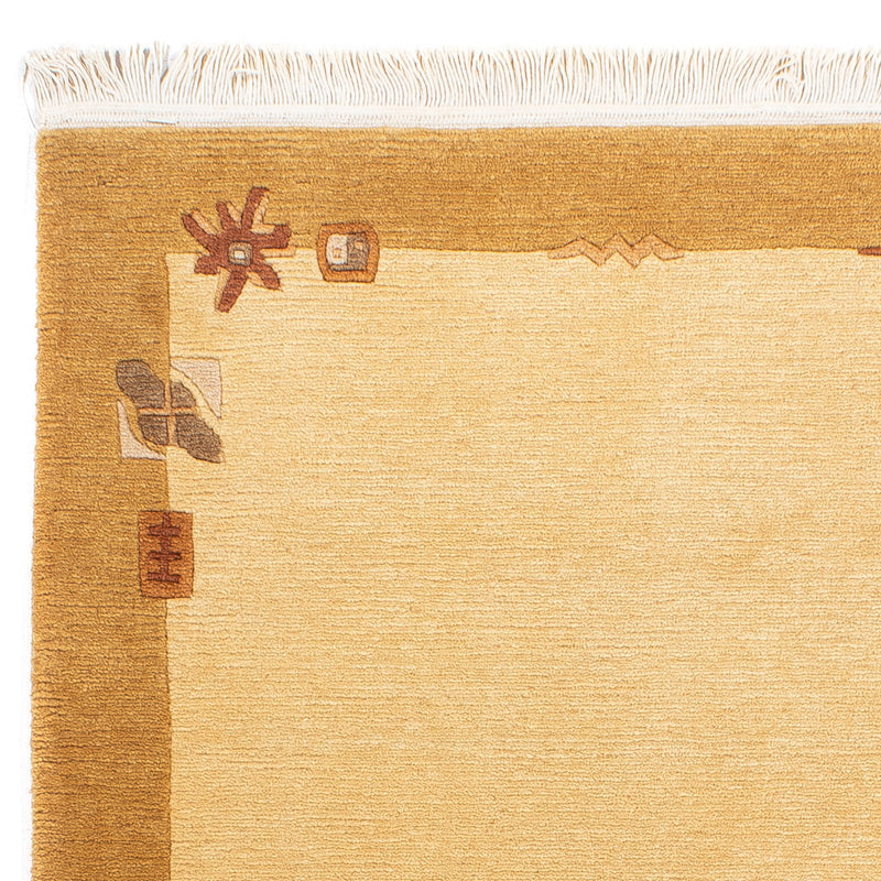 Nepal Teppich 73x144cm - Wollteppich - beige