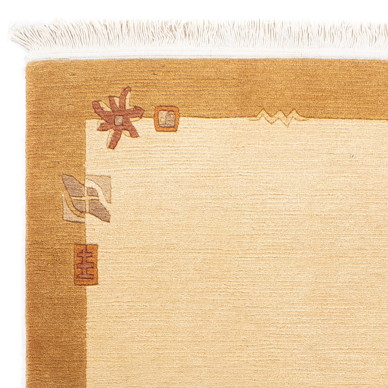 Nepal Teppich 72x141cm - Wollteppich - beige