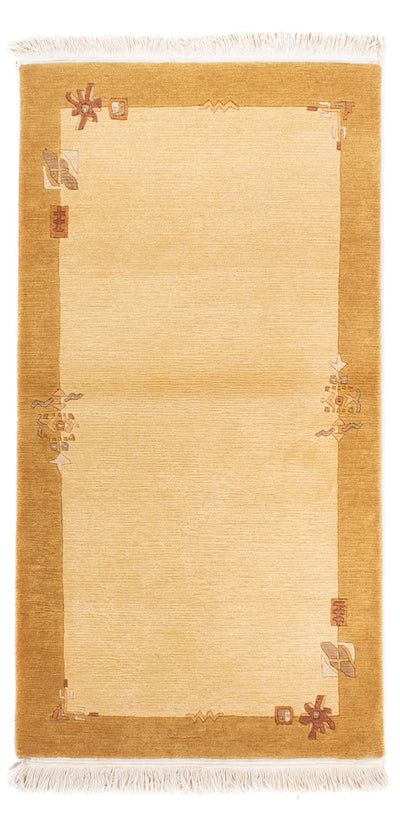 Nepal Teppich 74x144cm - Wollteppich - beige