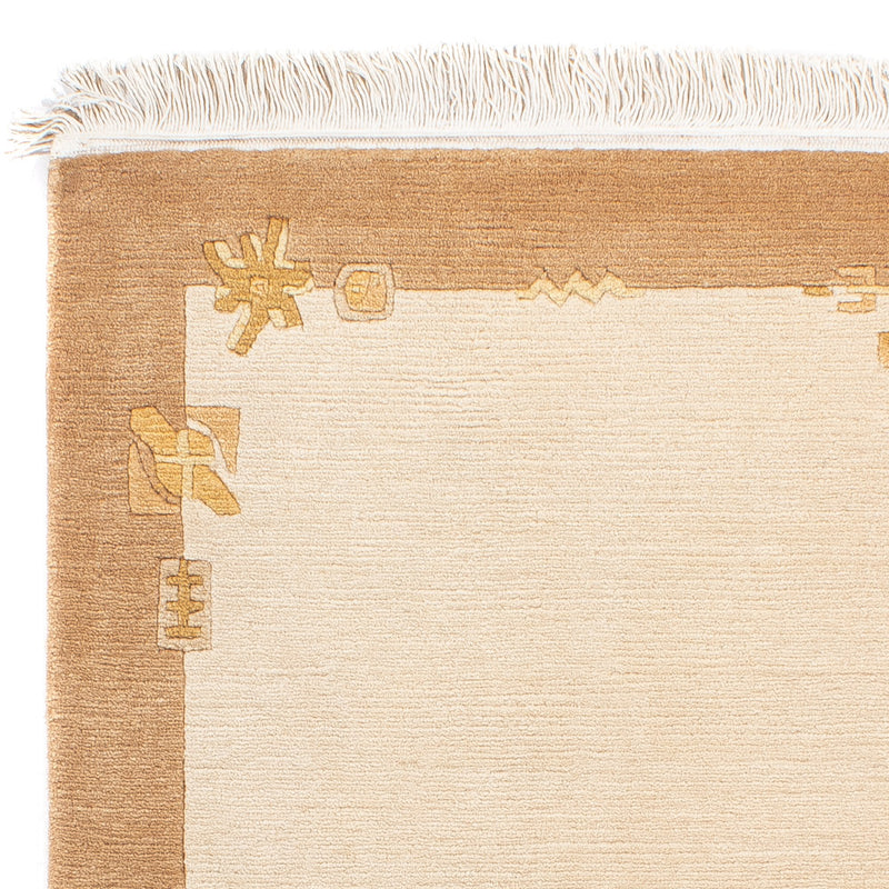 Nepal Teppich 72x141cm - Wollteppich - beige