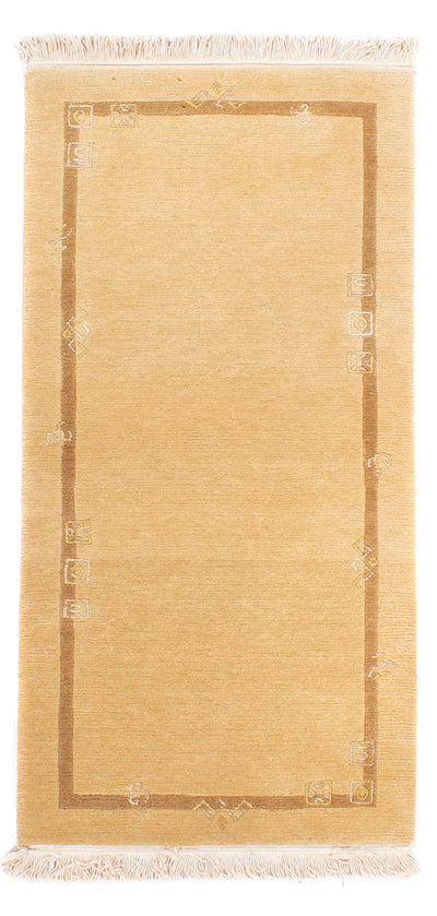 Nepal Teppich 72x141cm - Wollteppich - beige