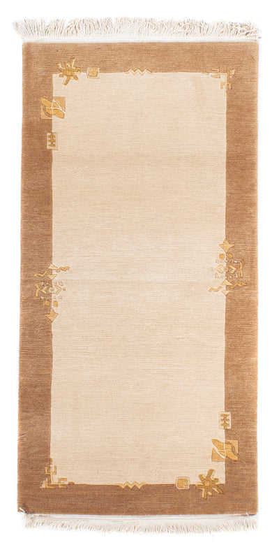 Nepal Teppich 72x139cm - Wollteppich - beige