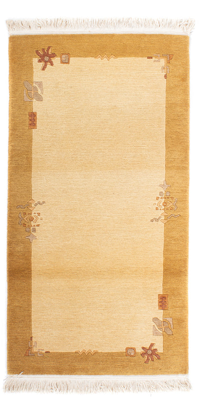 Nepal Teppich 71x139cm - Wollteppich - beige