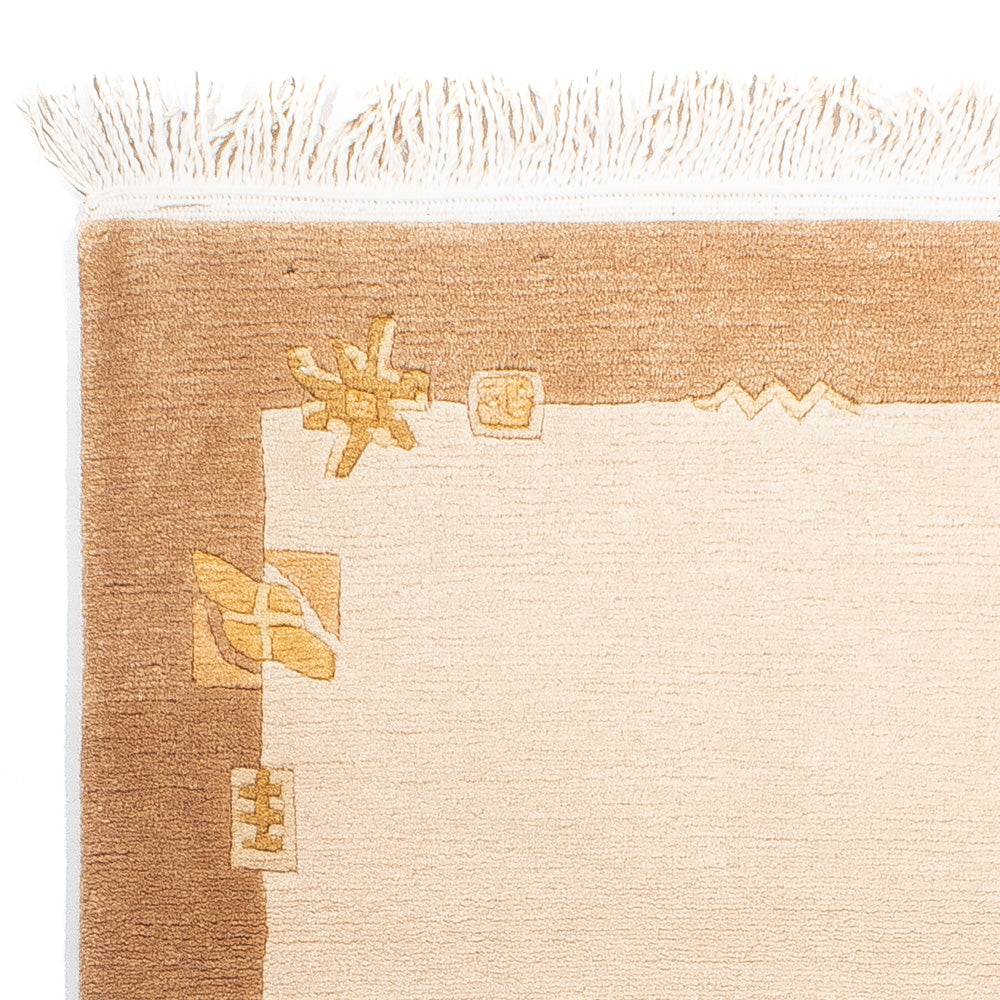 Nepal Teppich 73x143cm - Wollteppich - beige