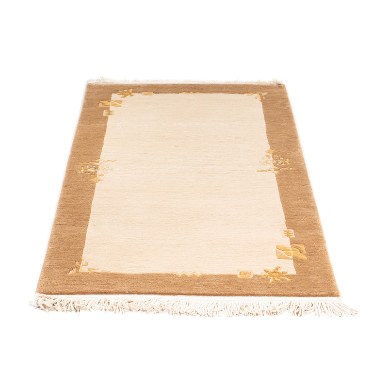 Nepal Teppich 73x143cm - Wollteppich - beige