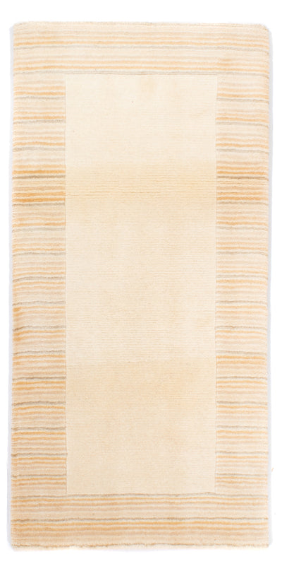 Nepal Teppich 72x147cm - Wollteppich - beige