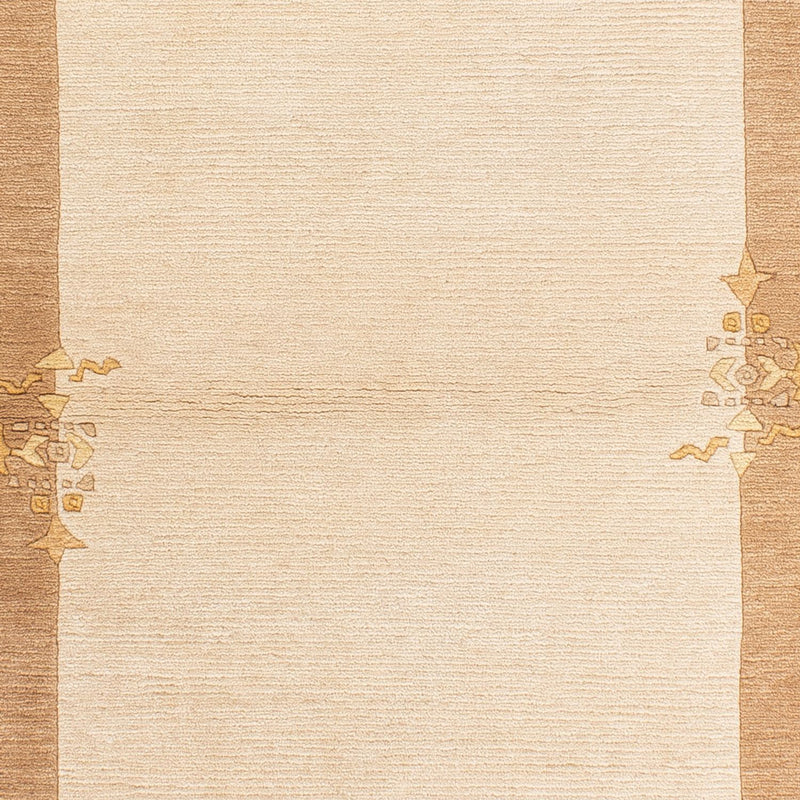 Nepal Teppich 71x137cm - Wollteppich - beige