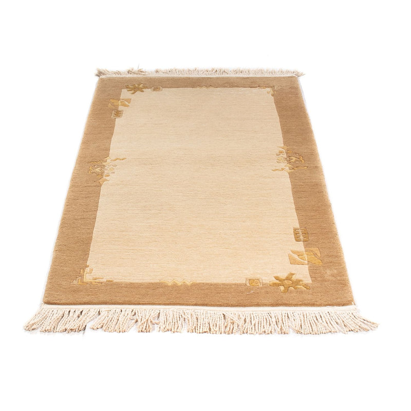 Nepal Teppich 71x137cm - Wollteppich - beige