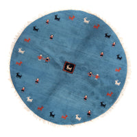 Gabbeh Teppich Indus 195x195cm - Wollteppich - blau – product image