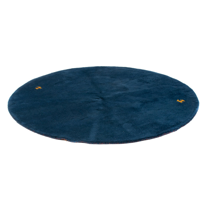 Gabbeh Teppich Indus 190x190cm - Wollteppich - blau