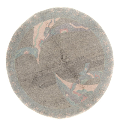 Nepal Teppich 200x200cm - Wollteppich - grau