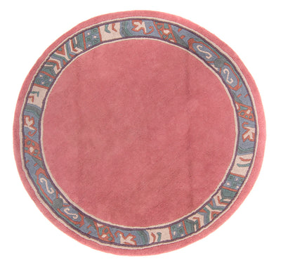 Nepal Teppich 197x197cm - Wollteppich - fuchsia