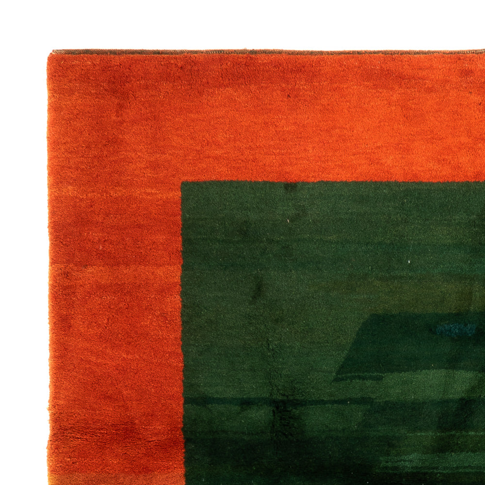 Gabbeh Teppich Indus 196x205cm - Wollteppich - grün