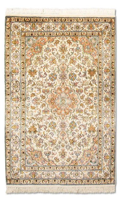 Kaschmir Seide Teppich 62x95cm - Orientteppich - beige