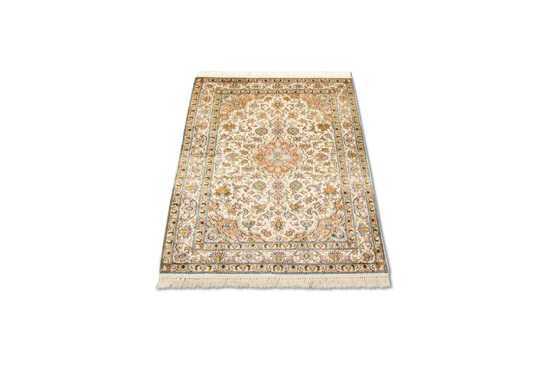 Kaschmir Seide Teppich 62x95cm - Orientteppich - beige