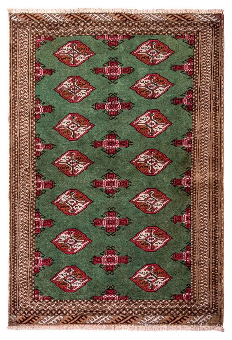 Turkaman Teppich 99x143cm - Orientteppich - grün