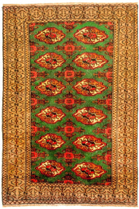 Turkaman Teppich 102x143cm - Orientteppich - grün – product image