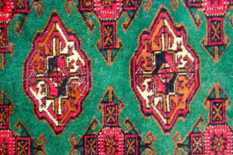 Turkaman Teppich 102x143cm - Orientteppich - grün