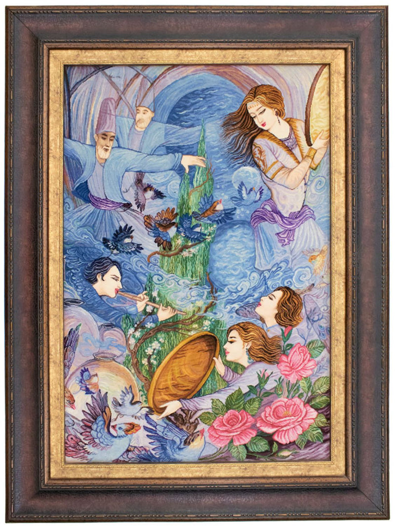 Bild-Teppich 70x103cm - Orientteppich - blau