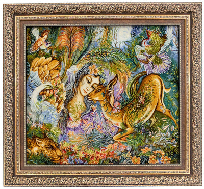 Bild-Teppich 90x95cm - Orientteppich - mehrfarbig