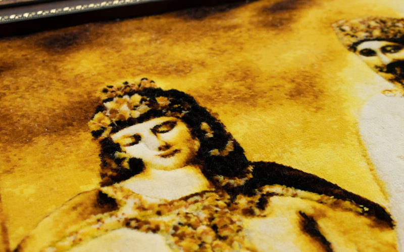Bild-Teppich 90x122cm - Orientteppich - gold