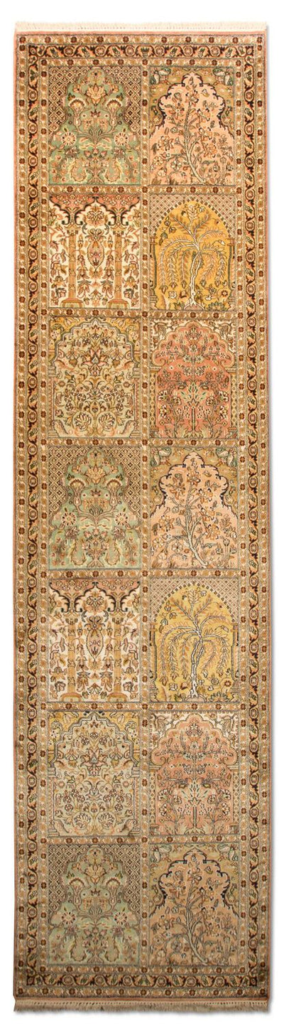 Kaschmir Seide Teppich 77x316cm - Orientteppich - mehrfarbig